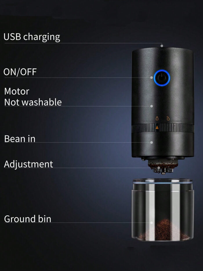 ⁦مطحنة قهوة كهربائية قابلة للشحن عبر USB⁩ - الصورة ⁦5⁩